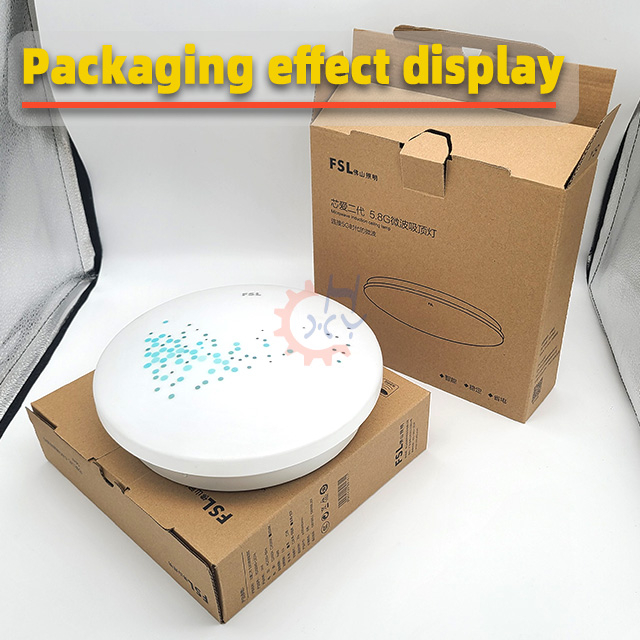 Box with tuck end snap lock bottom and end with lock cartoning machine, Customized automatic box packing machine for ceiling light