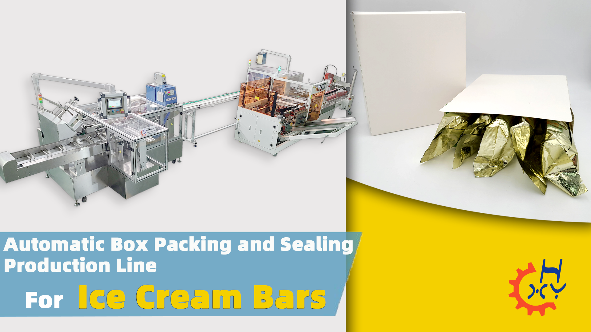 Automatic Box Packing and Sealing Production Line For Ice Cream Bars