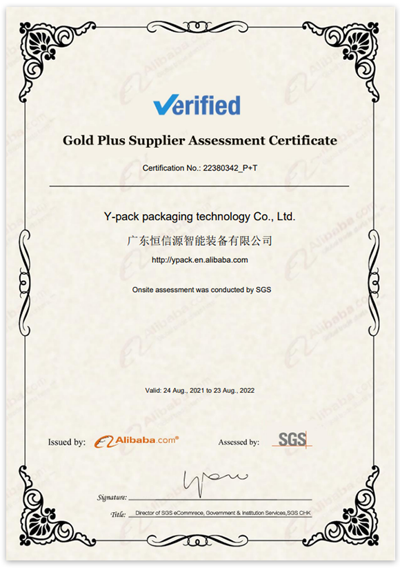 Gold Plus Assessment Certificate